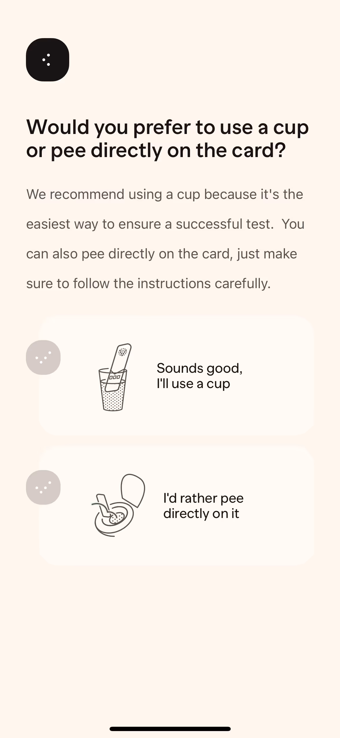 UX Gallery Screens - Vessel - Setup and taking the first test