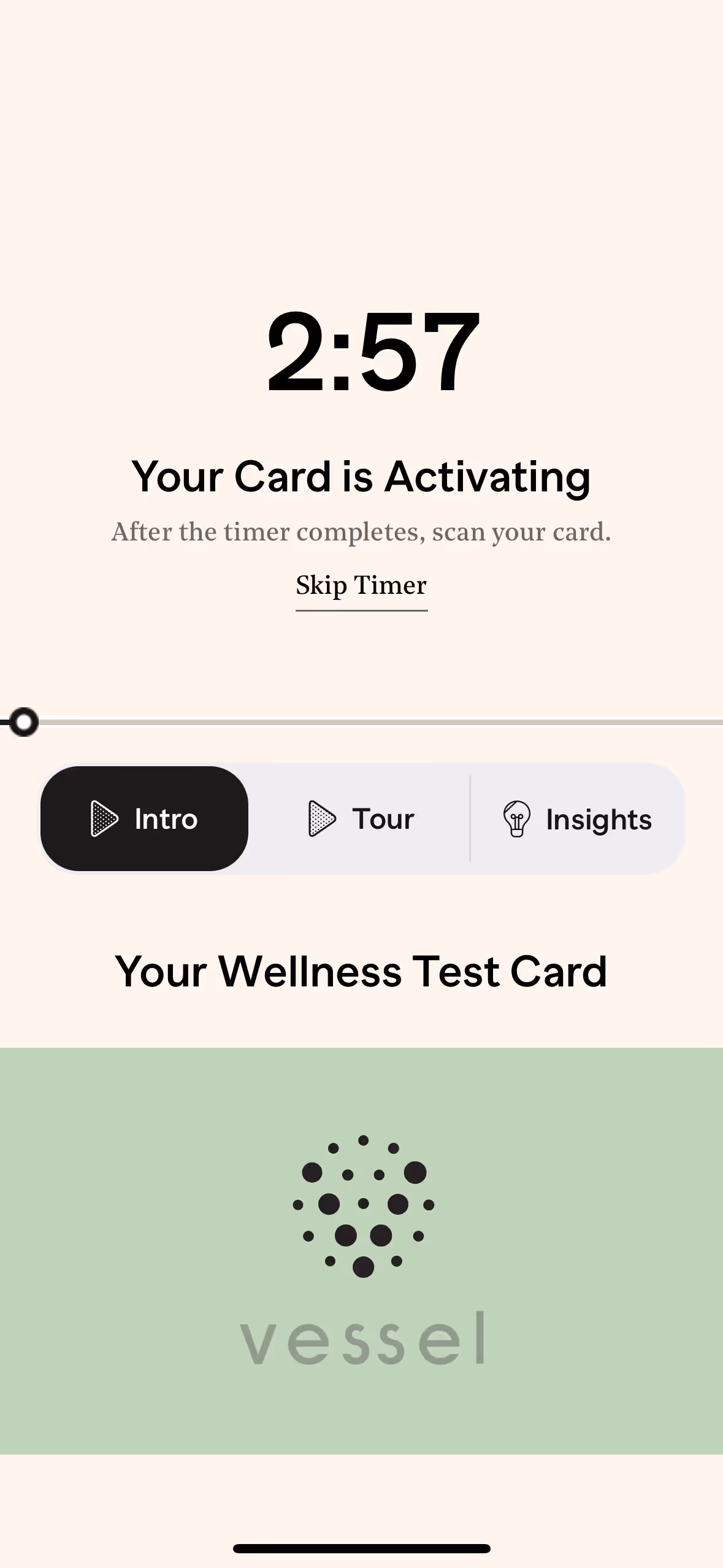 UX Gallery Screens - Vessel - Setup and taking the first test