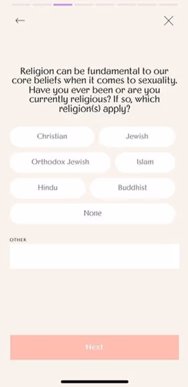 UX Gallery Screens - Rosy App Setup and Onboarding