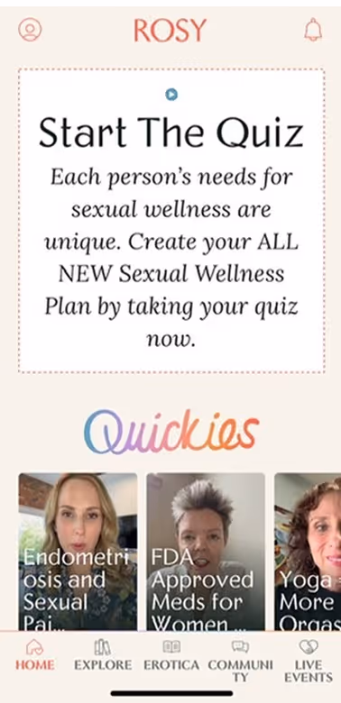 UX Gallery Screens - Rosy App Setup and Onboarding