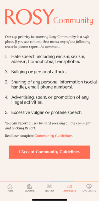 UX Gallery Screens - Rosy App - Daily Use Resources