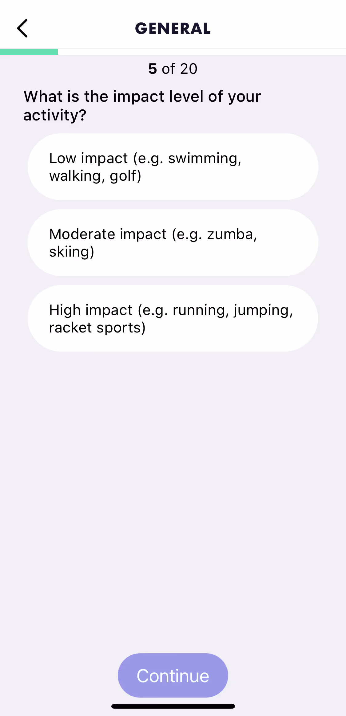 UX flow gallery - Perifit Onboarding