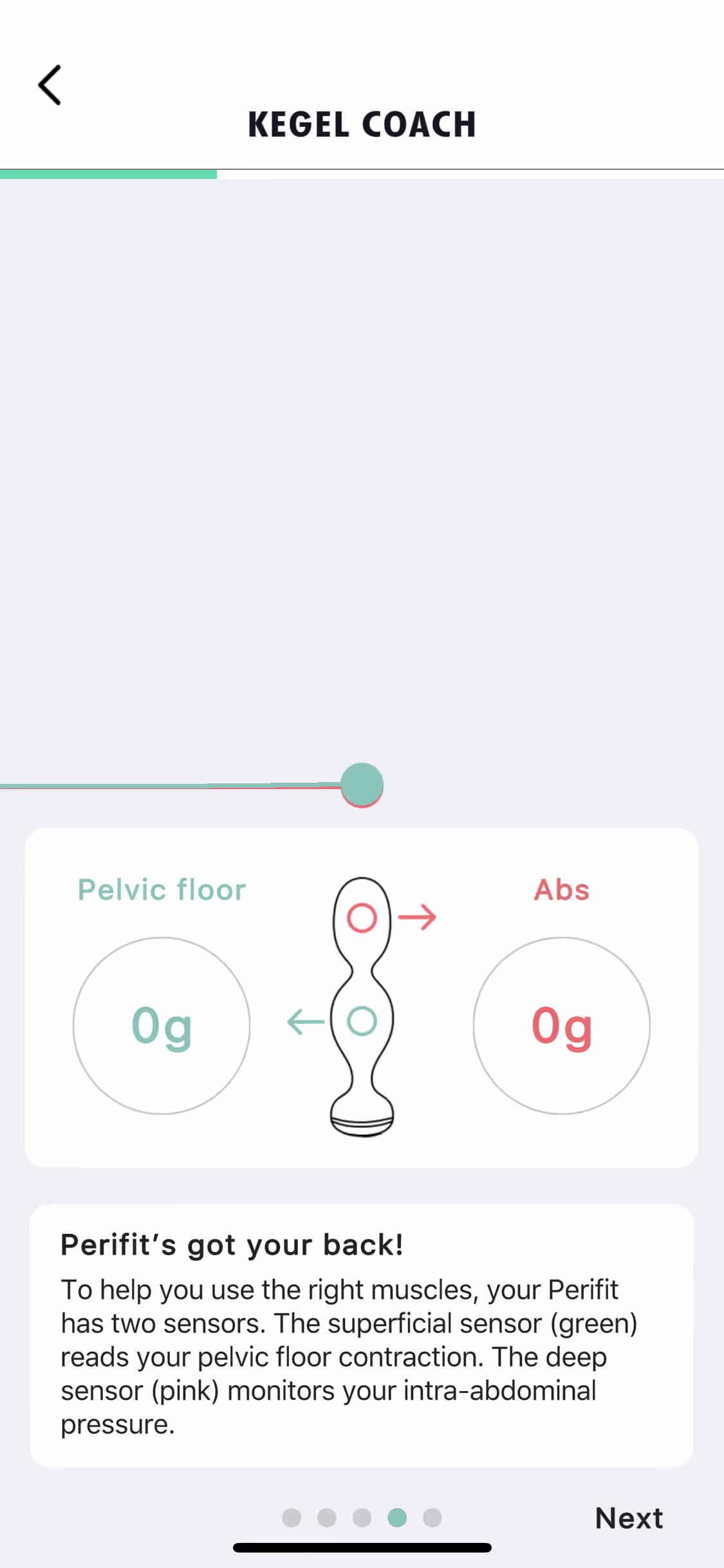 UX flow gallery - Perifit Calibration