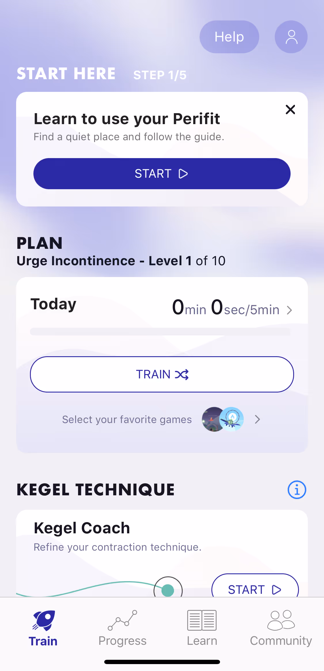 UX flow gallery - Perifit Calibration