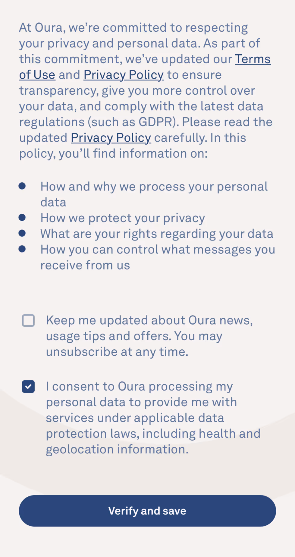 UX Setup Flow Screens - Terms