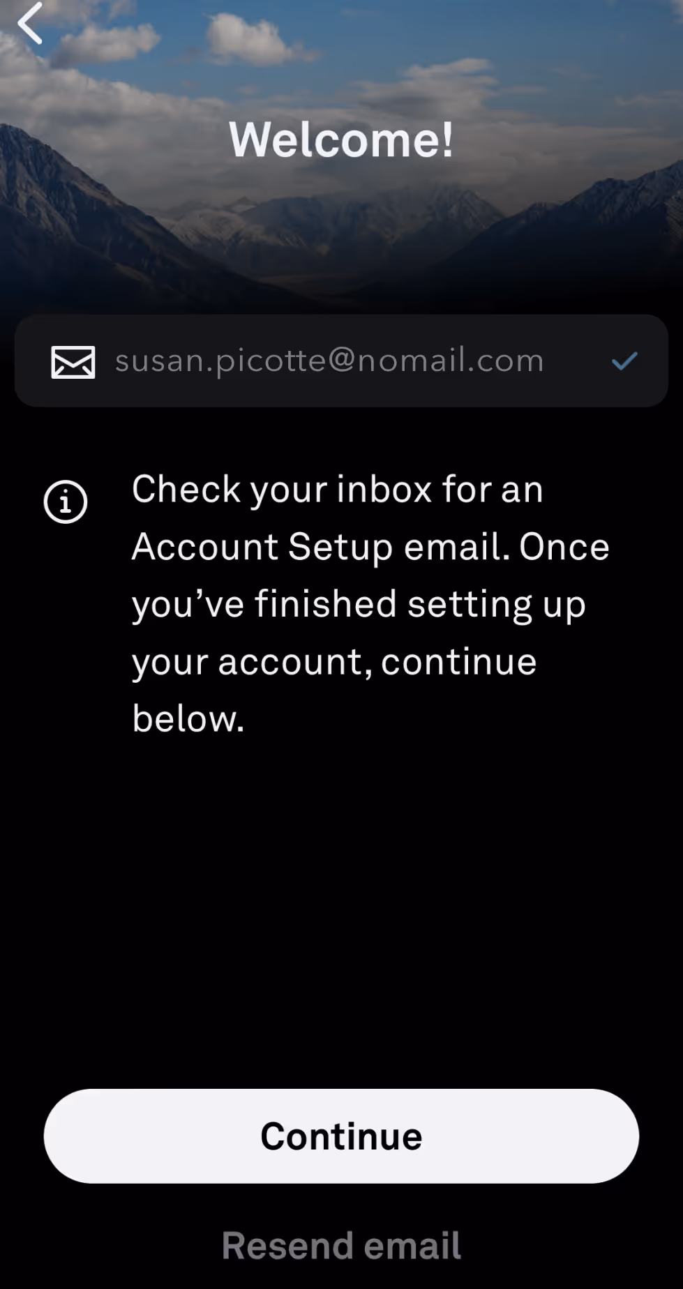 UX Setup Flow Screens - Welcome confirm