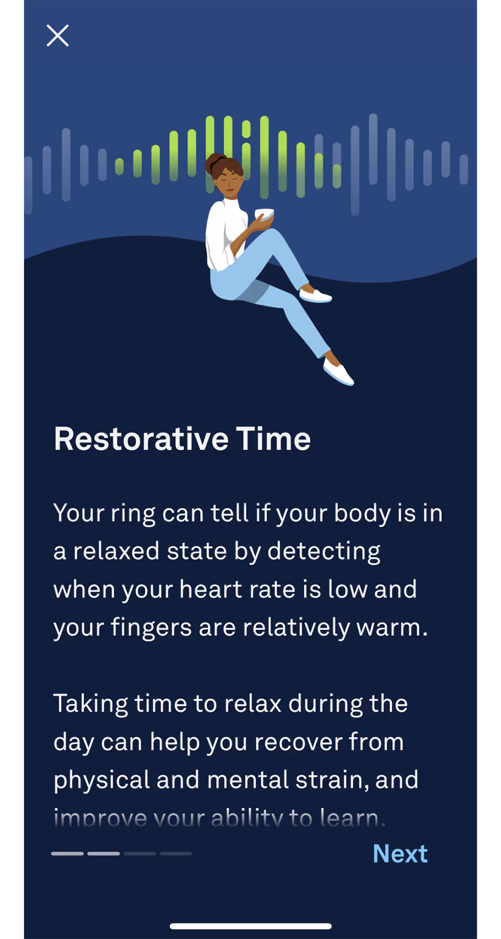 UX DAILY USE Flow Screens Oura - Heart Health - Night