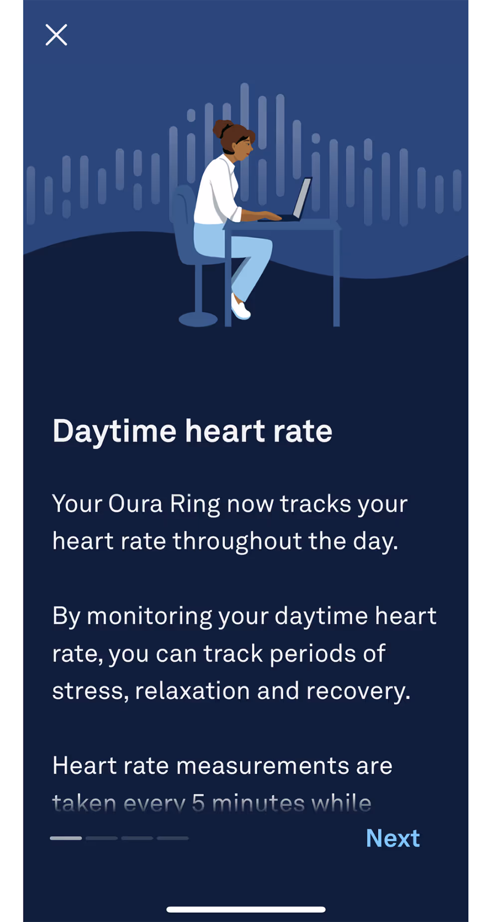 UX DAILY USE Flow Screens Oura - Heart Health - Daytime