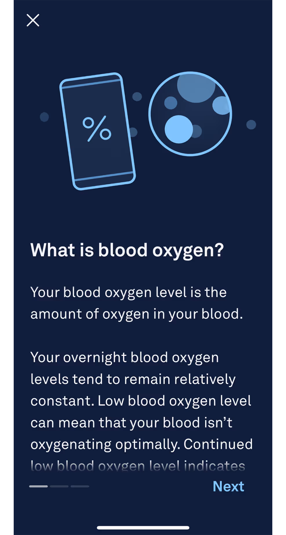 UX DAILY USE Flow Screens Oura - Heart Health - Blood Ox