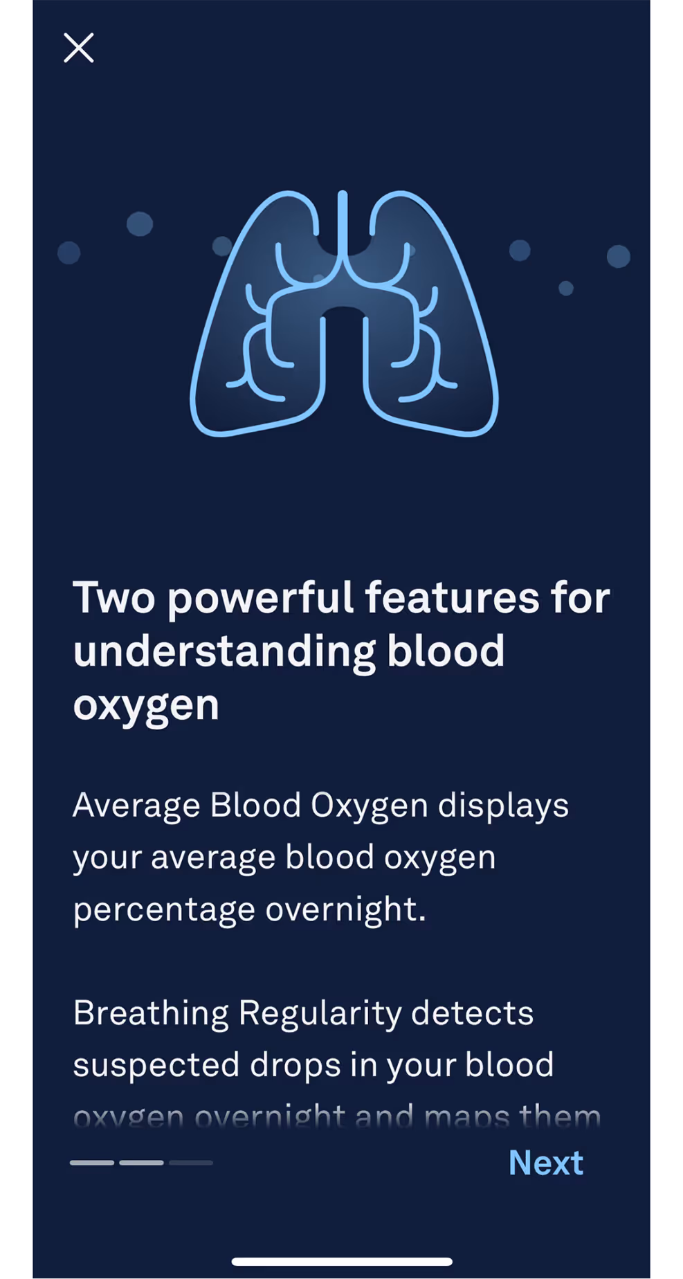 UX DAILY USE Flow Screens Oura - Heart Health - Blood ox features