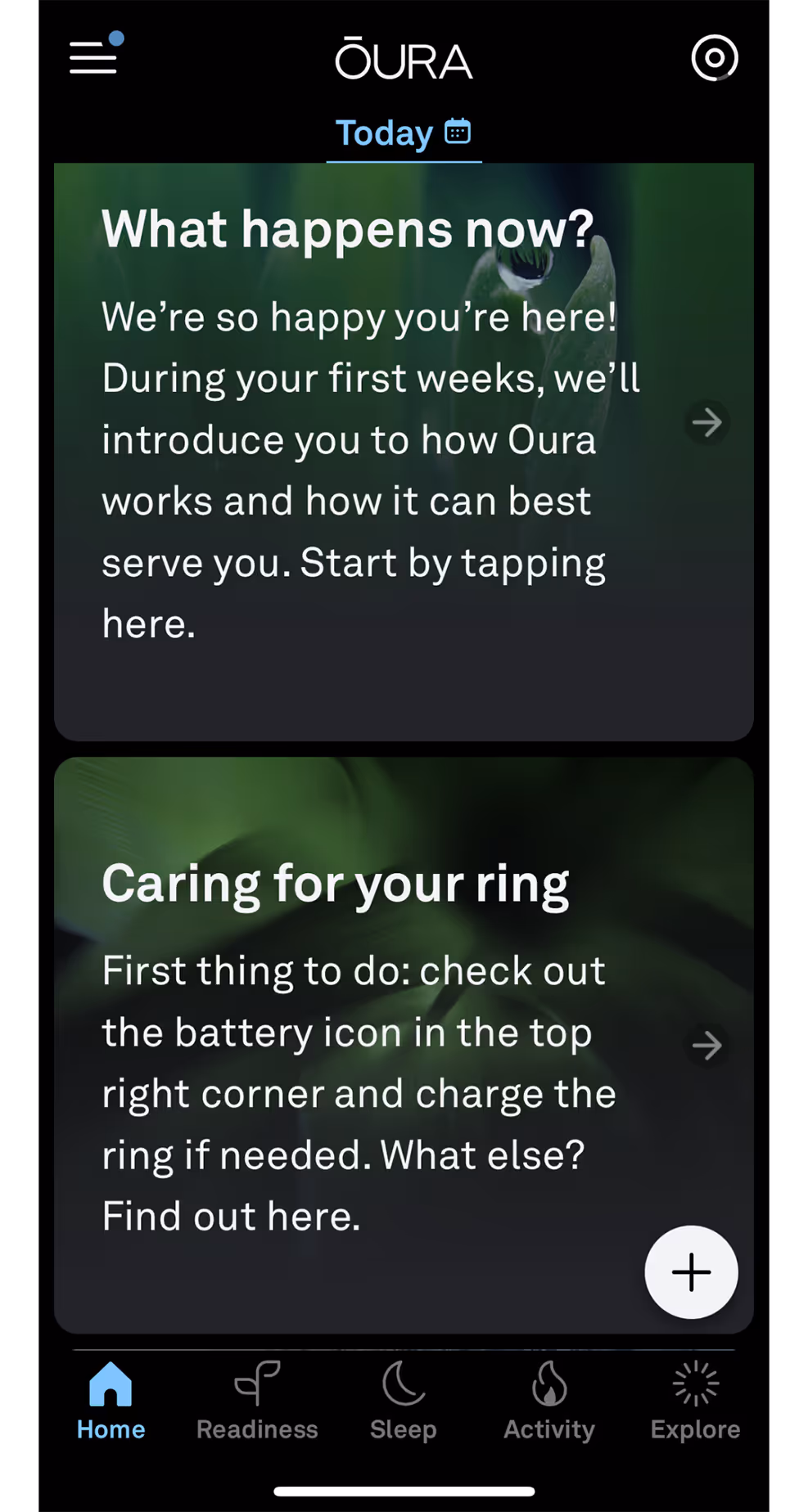 UX femtch Flow Screens Oura - Updates