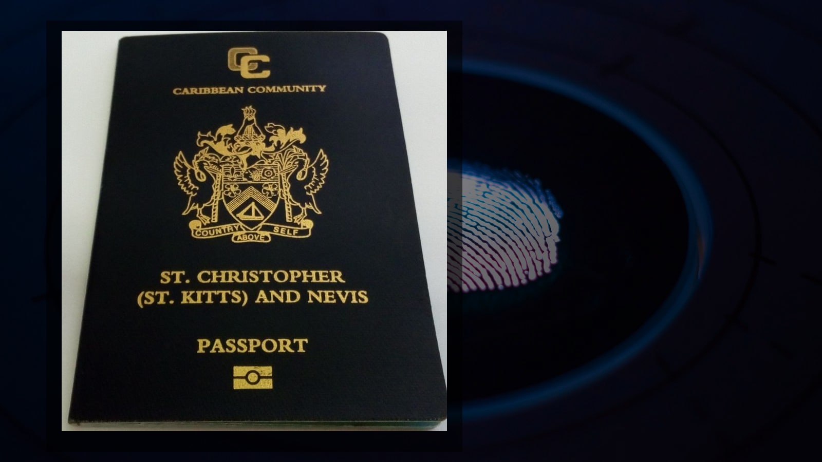 Biometric fingerprint scanner — St Kitts and Nevis CBI passport enrolment 2026