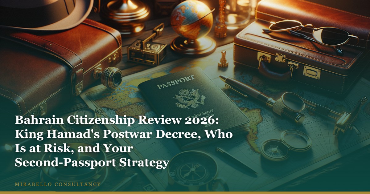 Bahrain Citizenship Review 2026: King Hamad's Postwar Decree, Who Is at Risk, and Your Second-Passport Strategy