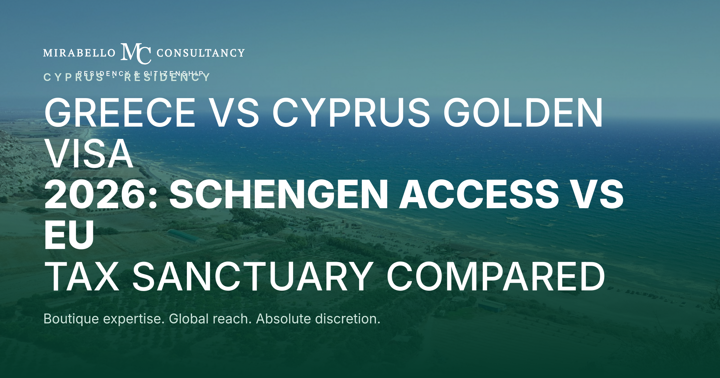 Greece vs Cyprus Golden Visa 2026: Schengen Access vs EU Tax Sanctuary Compared