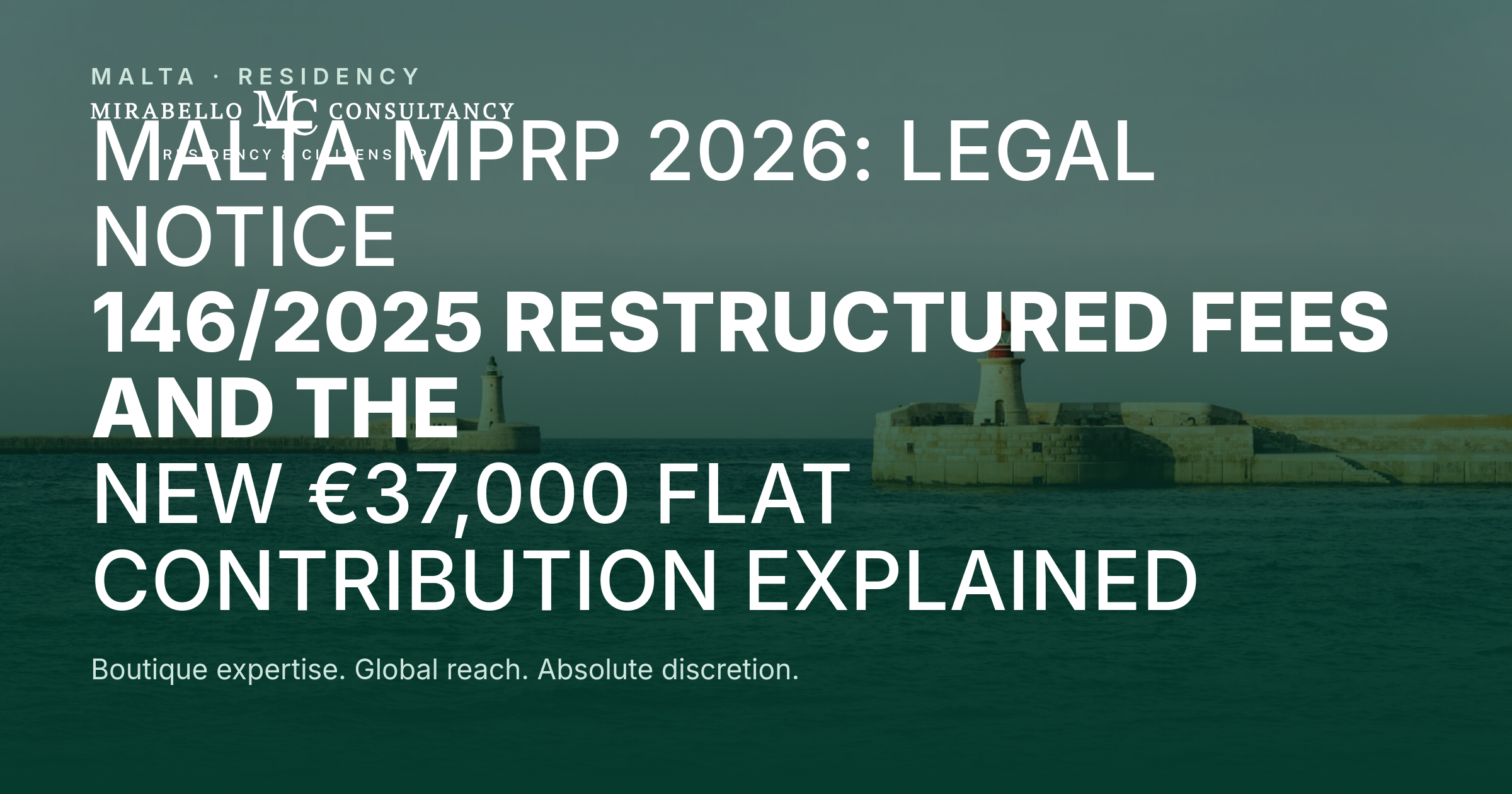 Malta MPRP 2026: Legal Notice 146/2025 Restructured Fees and the New €37,000 Flat Contribution Explained