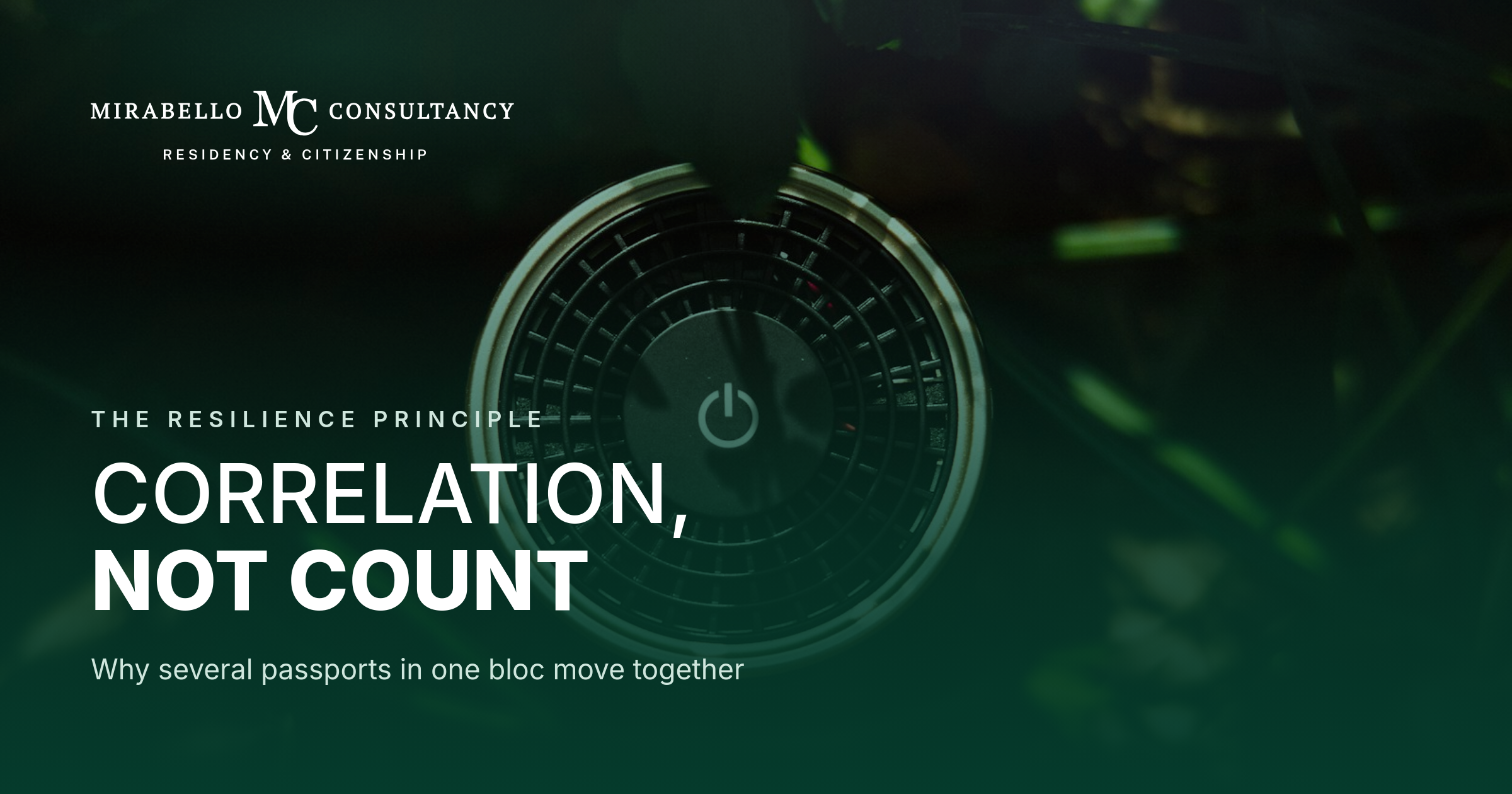 Correlation not count, the jurisdictional resilience principle | Mirabello Consultancy