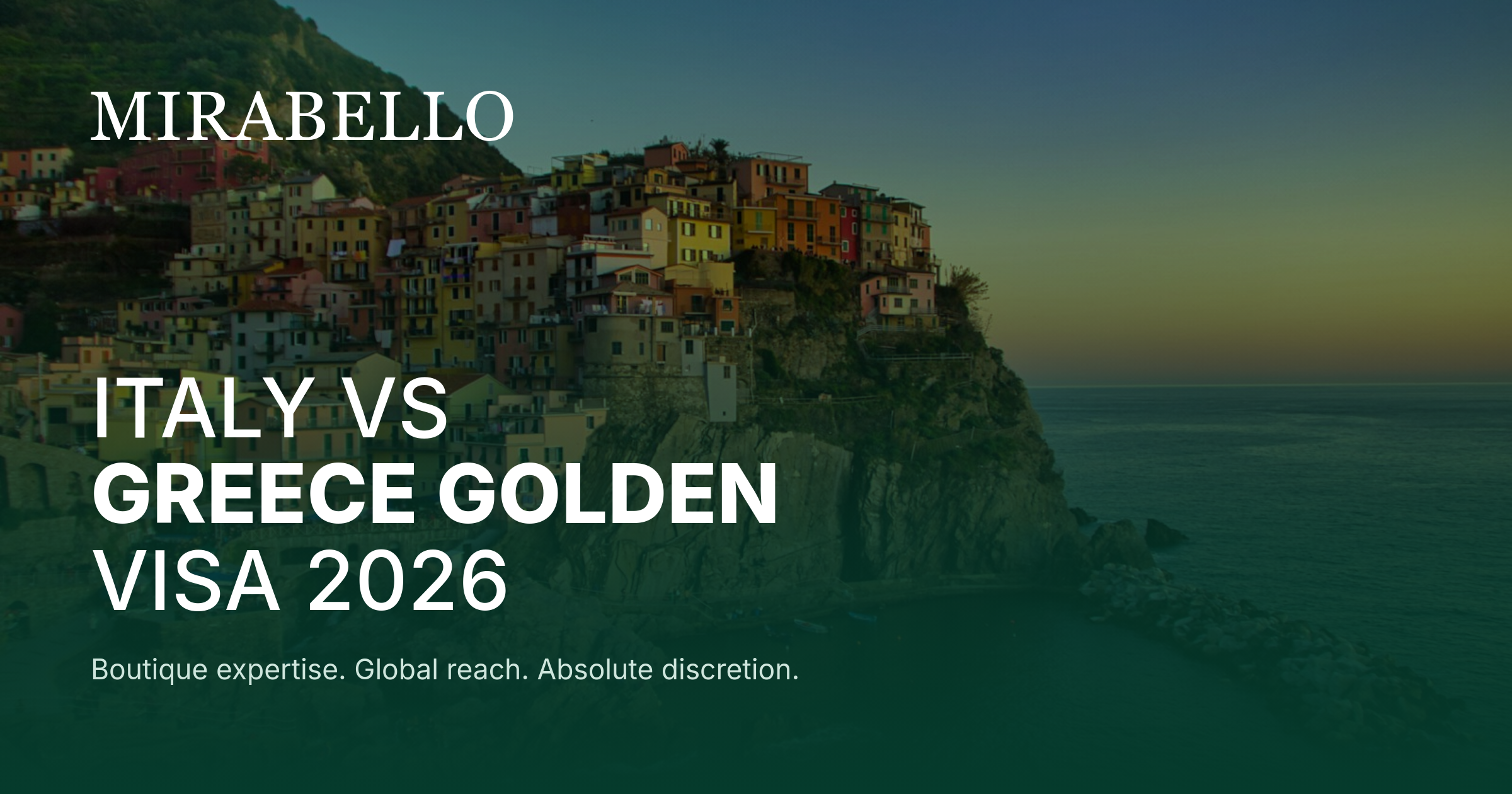Italy vs Greece Golden Visa 2026: Which EU Residency Is Right for You?