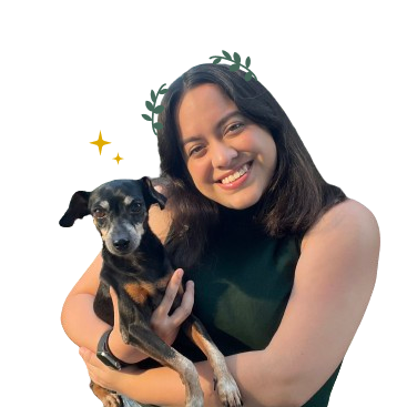 Image of me holding my dog Snoopy. 
