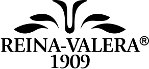 Logo of Reina Valera 1909 Bible version. It is a stylized open Bible with "Reina Valera 1909" below