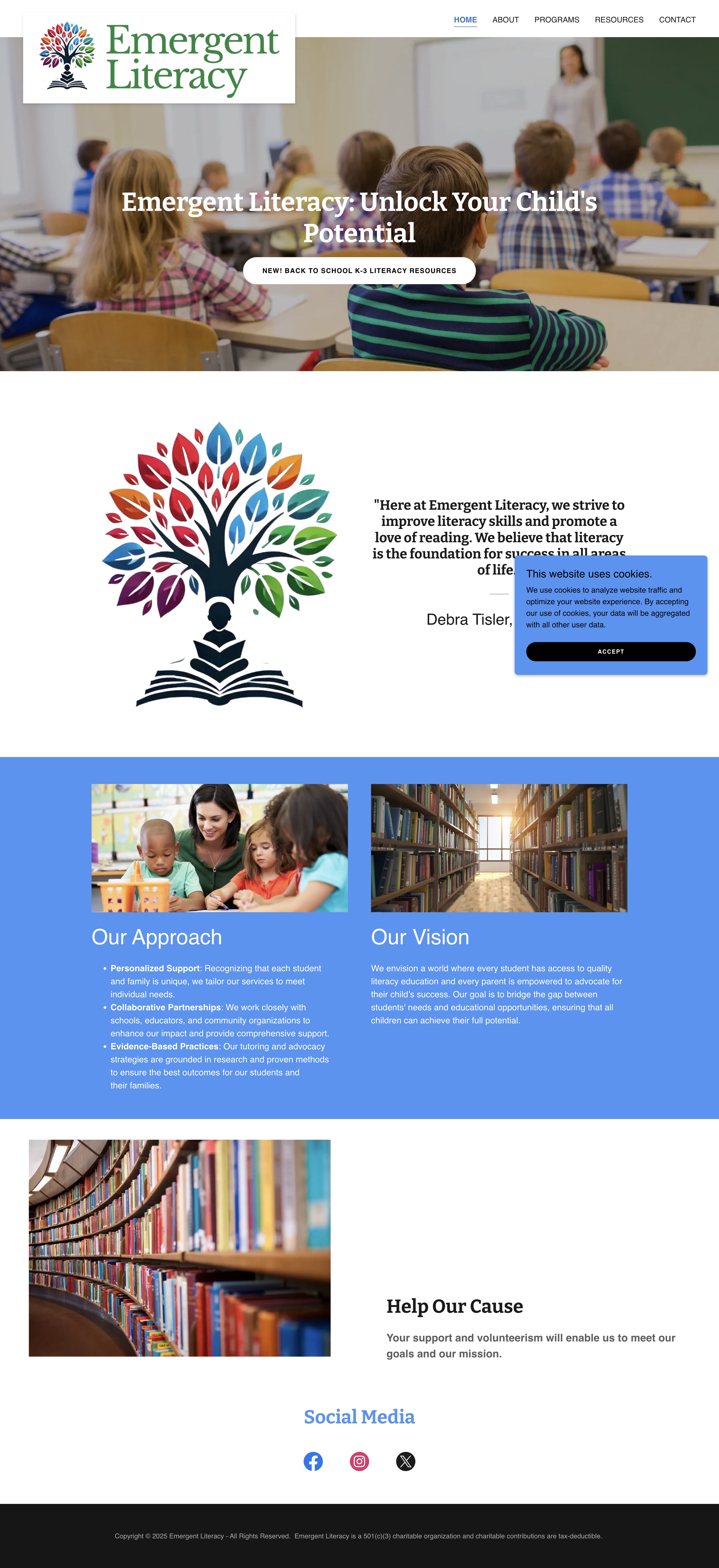 Old Emergent Literacy page. This page has an AIM score of 7.8.