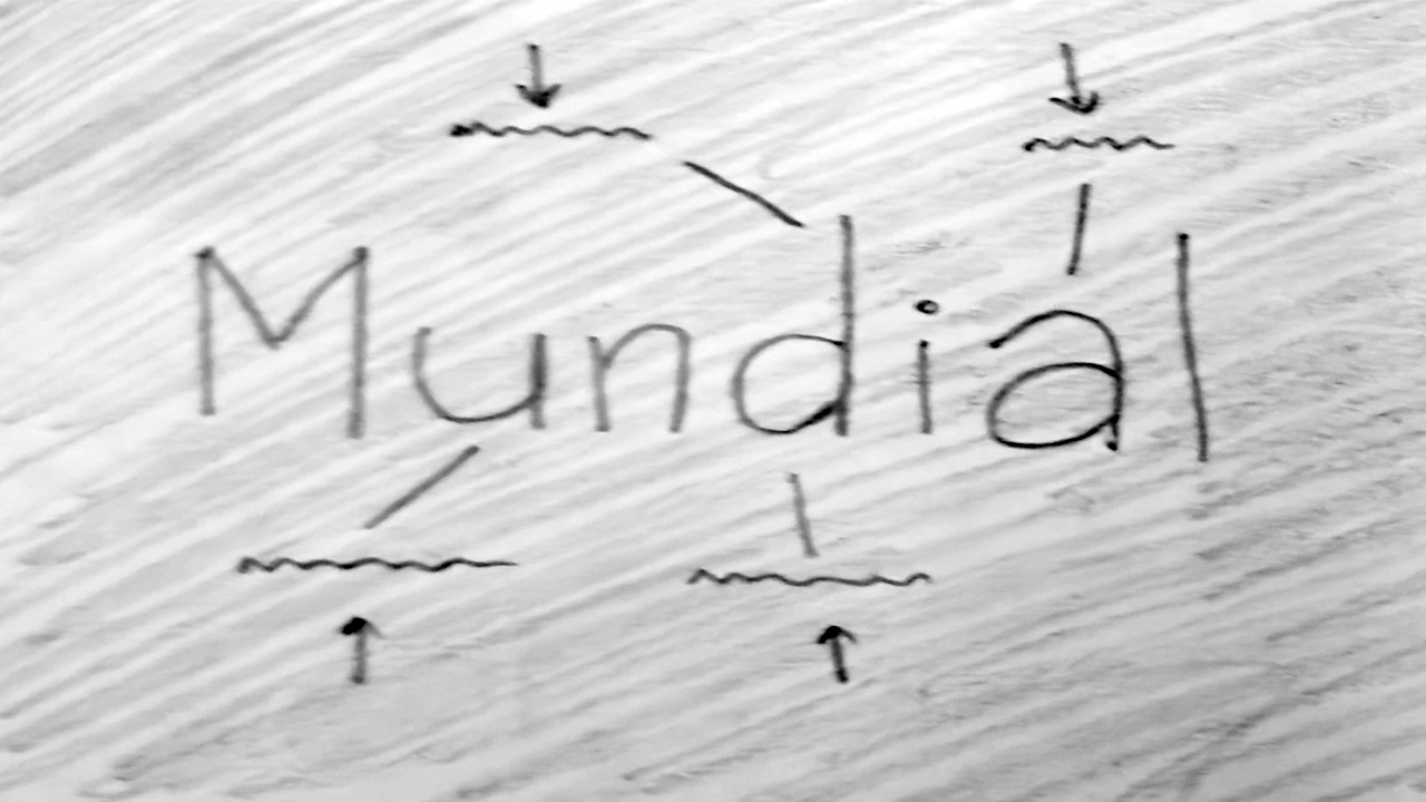 Un boceto del proceso de animación de la tipografía Mundial Narrow.