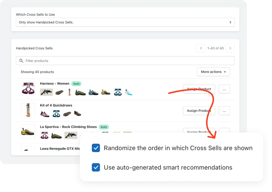AI recommendations for cross sells and upsells
