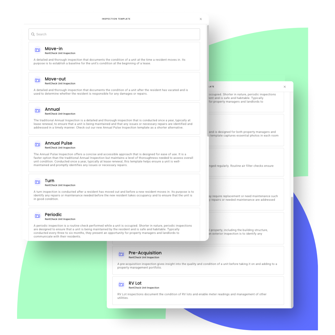 RentCheck Inspection Templates