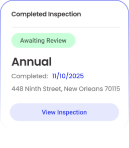 A RentCheck completed tenant-led annual inspection. 