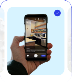 A hand holding a phone with the RentCheck app opened.