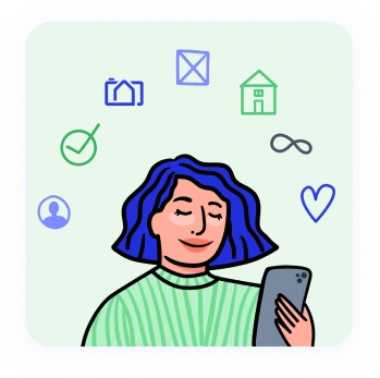 Satisfied tenant receiving inspection completion confirmation on their phone