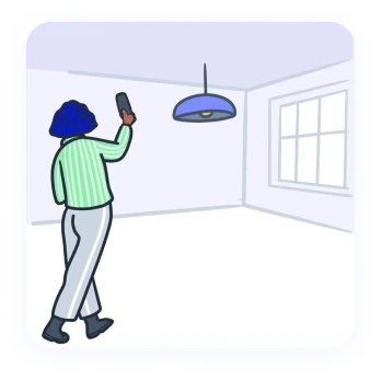 Tenant taking photos during a self-guided rental property inspection