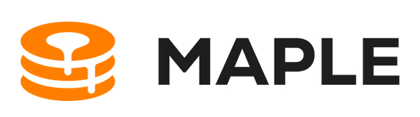 Maple logo mark and wordmark in orange and black.