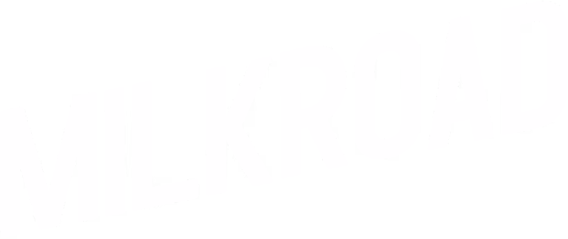 Milk Road logo wordmark in white.