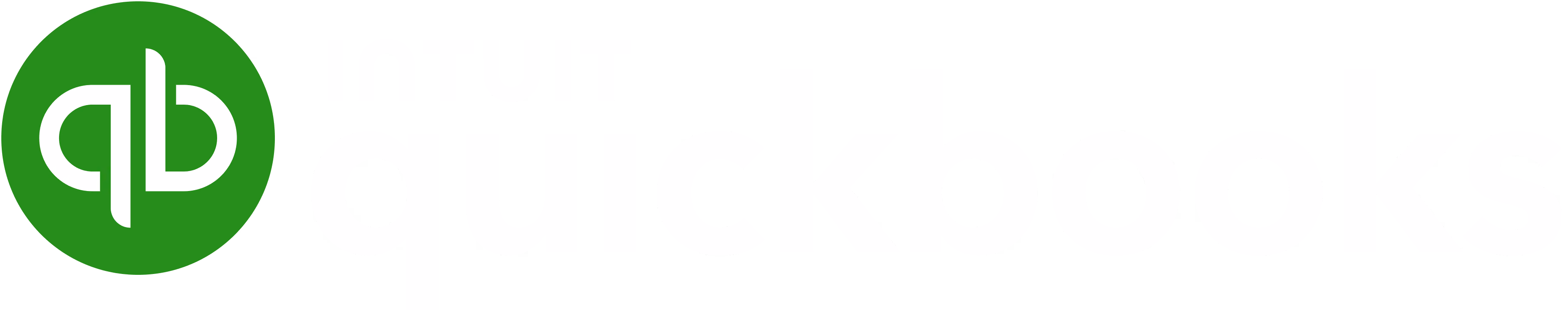Intuit QuickBooks logo and wordmark in white.