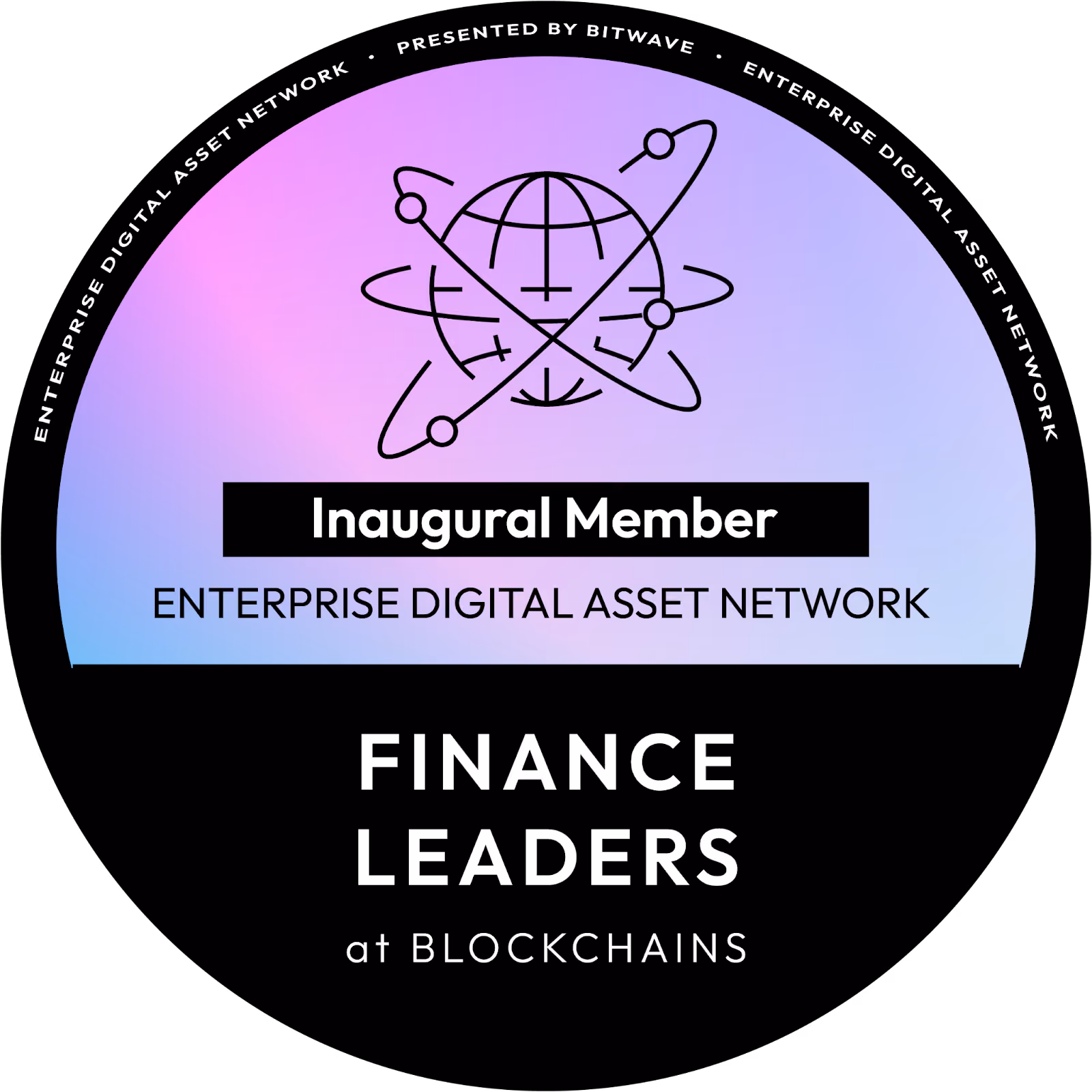 Enterprise Digital Asset Network inaugural member badge for Finance Leaders at Blockchains.