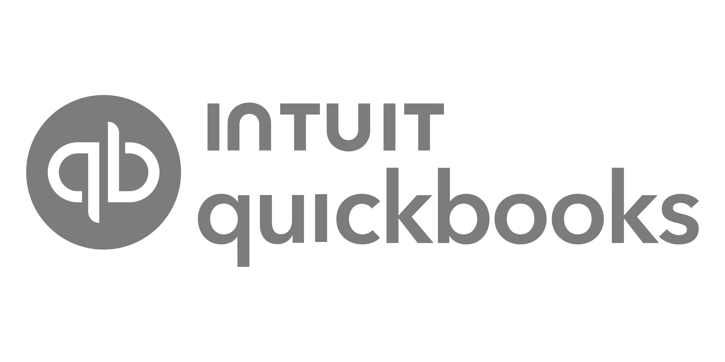 Intuit QuickBooks logo and wordmark in gray.