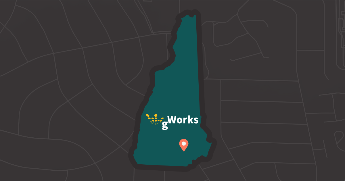 State of New Hampshire with gWorks logo inside