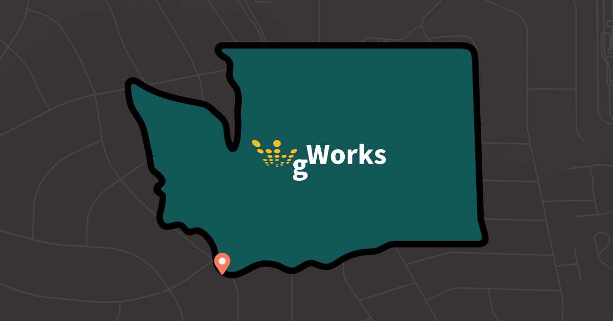 State of Washington with gWorks logo in it