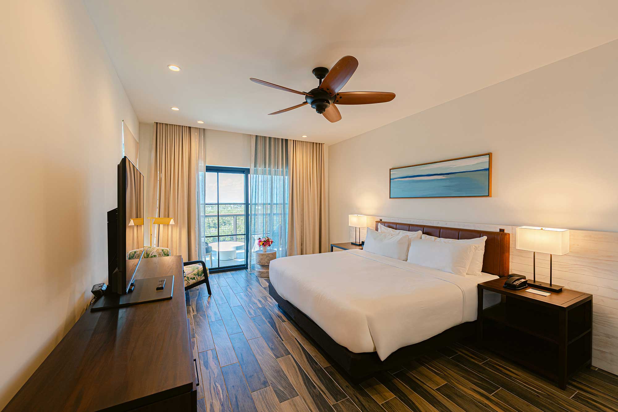 Room render with twin queen beds