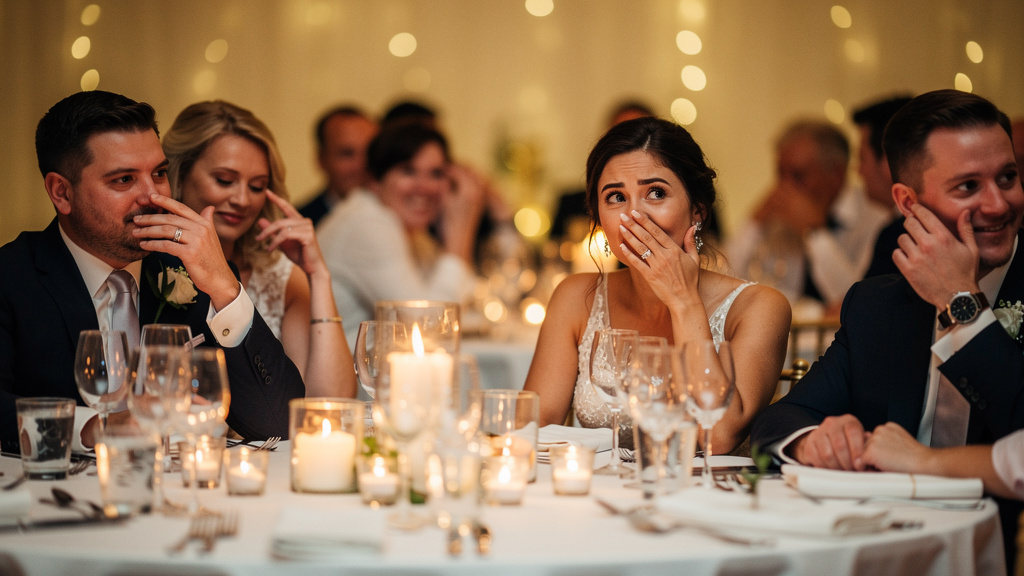 Hochzeitsgäste reagieren gerührt auf ein personalisiertes Hochzeitslied