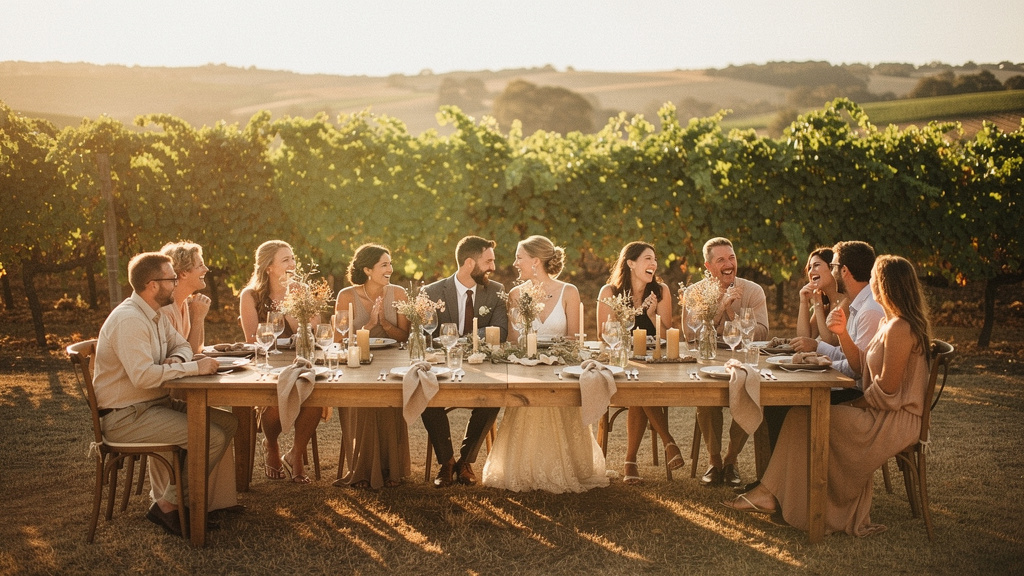 Kleine intime Hochzeitsfeier im Freien mit persönlicher Atmosphäre