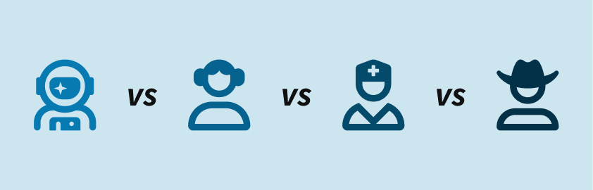 Comparación de personaje de juego móvil