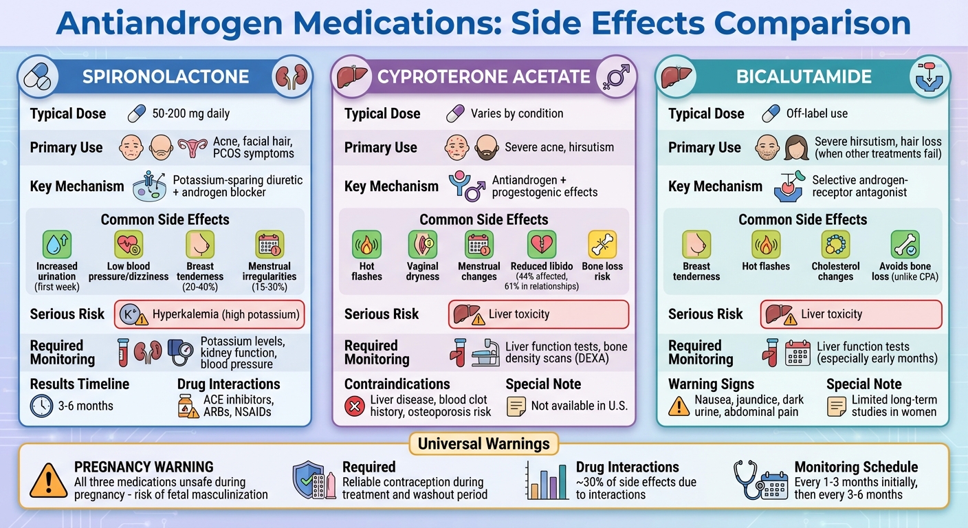 Antiandrogen Medications Side Effects Comparison Chart for Women