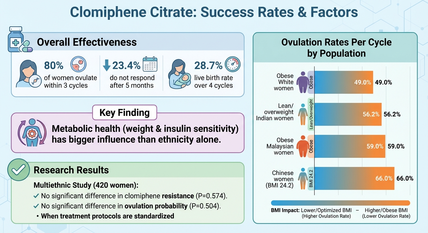 Clomiphene Citrate Success Rates and Ovulation by Ethnicity and BMI