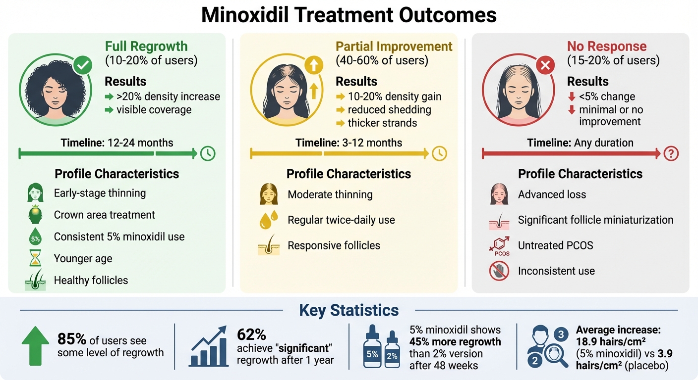 Minoxidil Treatment Outcomes: Full Regrowth vs Partial Results vs No Response
