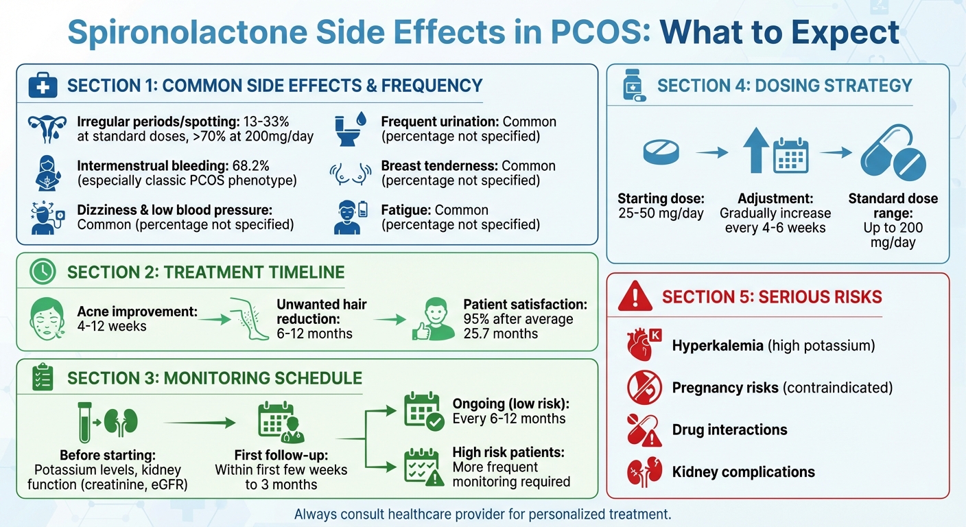 Spironolactone Side Effects in PCOS: Frequency, Monitoring Schedule, and Treatment Timeline