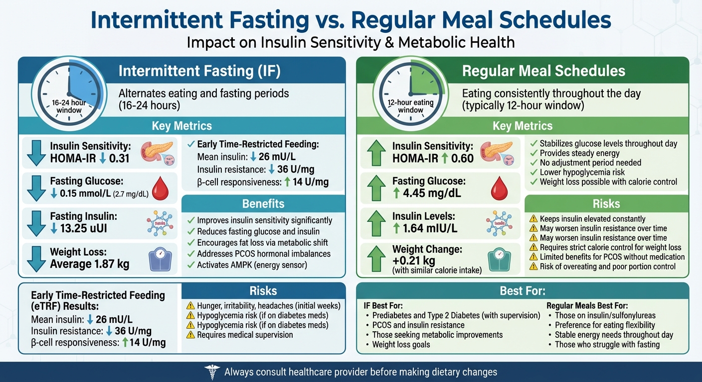 Intermittent Fasting vs Regular Meal Schedules: Impact on Insulin Sensitivity and Metabolic Health