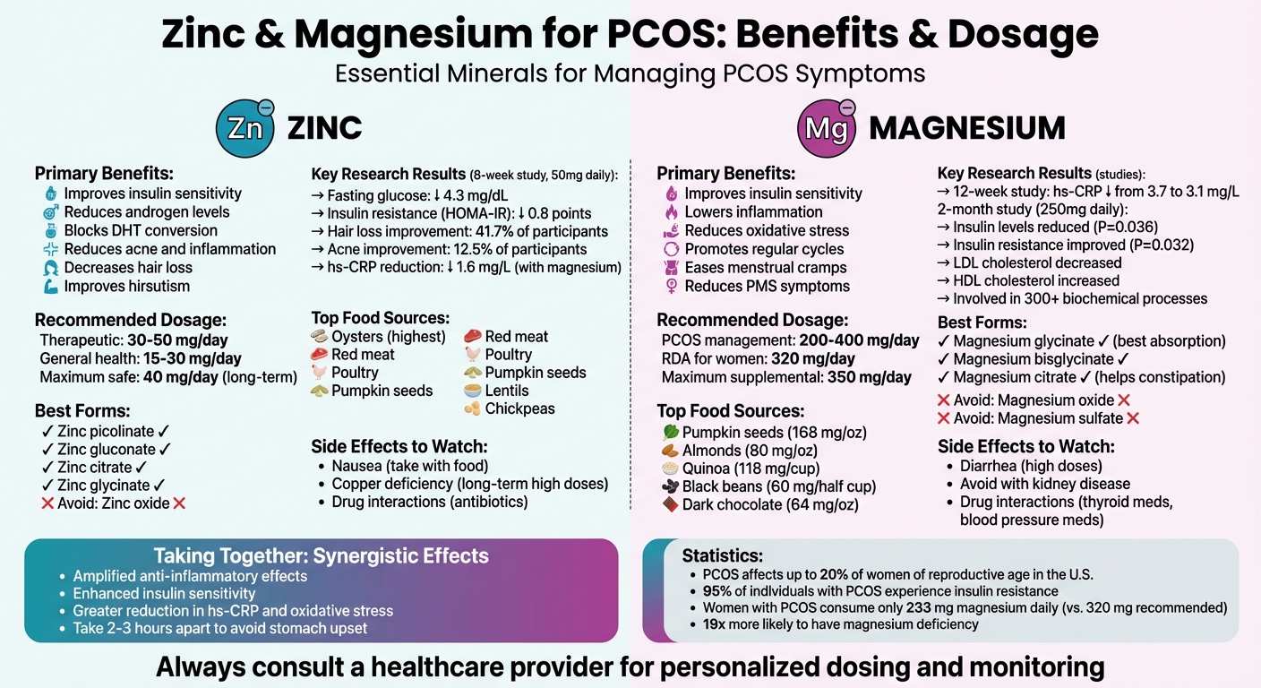 Zinc vs Magnesium Benefits and Dosage for PCOS Management