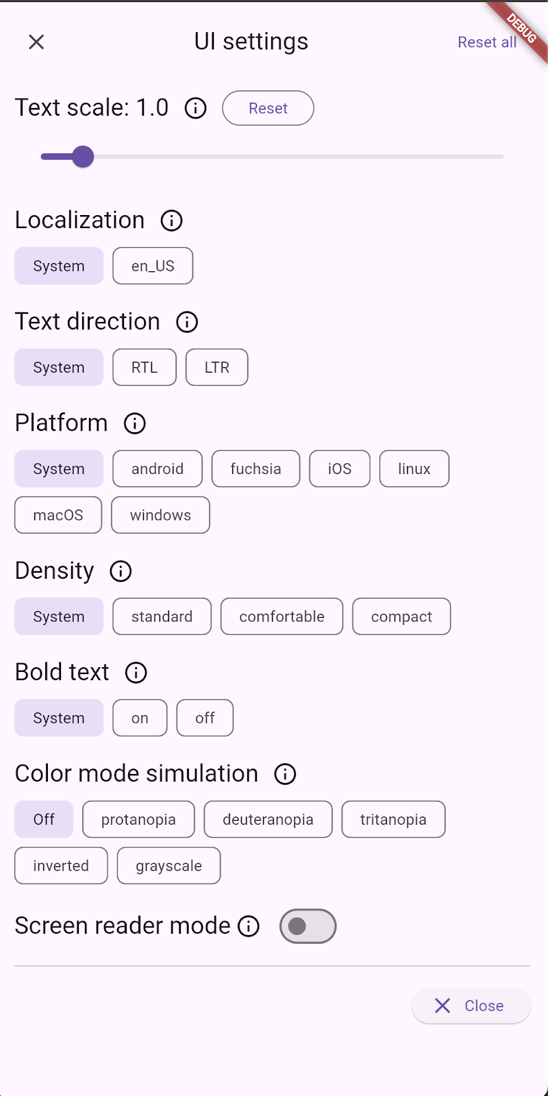 accessibility_tools on a Flutter app