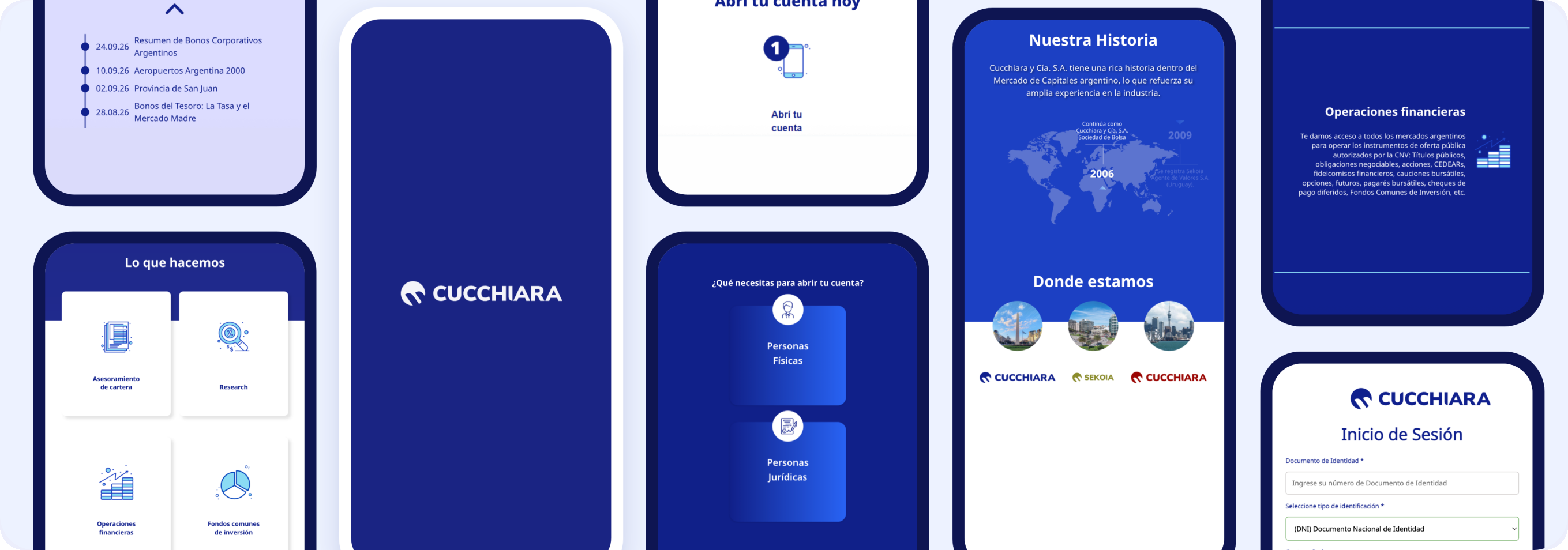 Screens from the Cucchiara investor platform